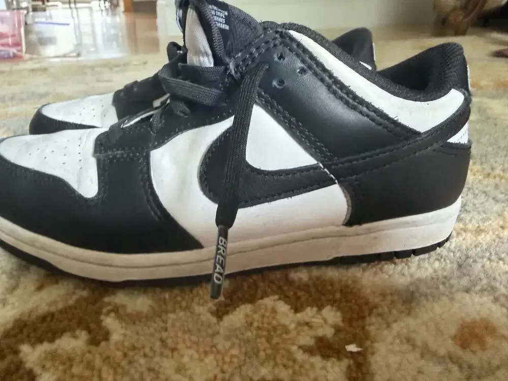 Nike Dunk Low Retro Panda Black White PS Sneakers Size 2.5Y
